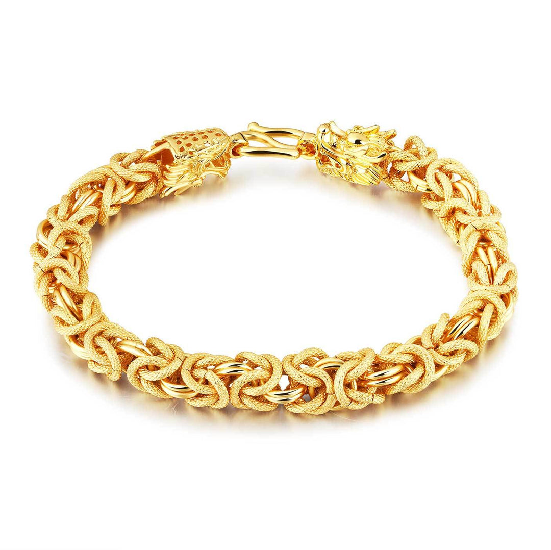 Bracelet double tête de Dragon d’or - Karma et Moi