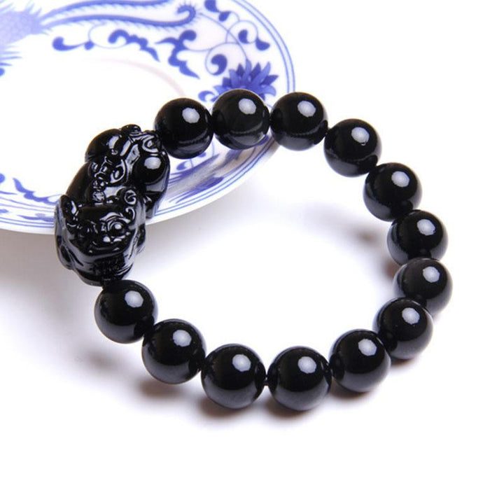 Bracelet Pixiu en obsidienne noire - Karma et Moi