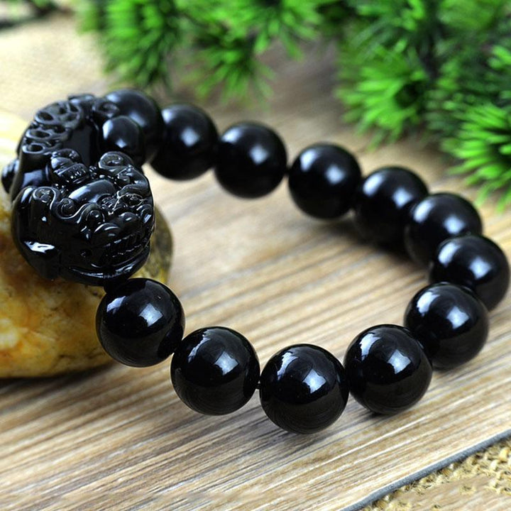 Bracelet Pixiu en obsidienne noire - Karma et Moi