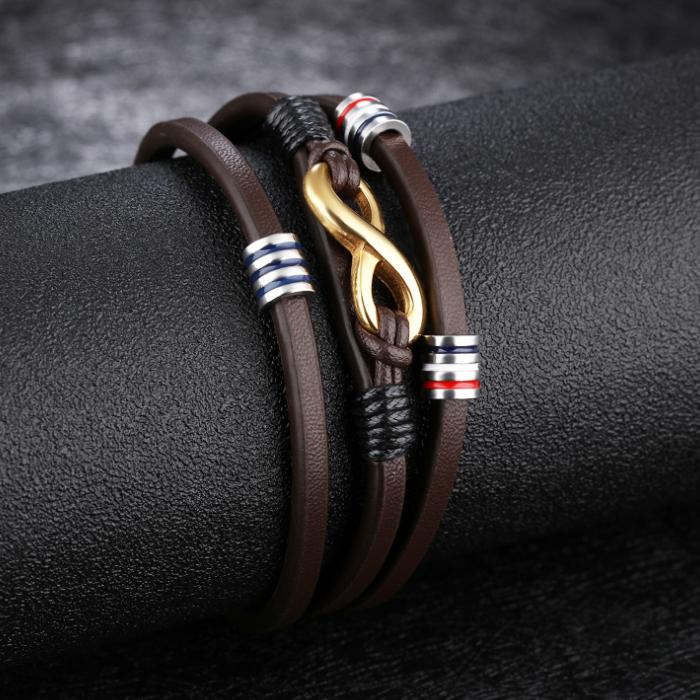 Bracelet de l’infini en cuir - Karma et Moi