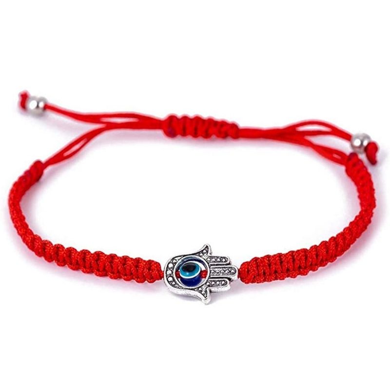 Bracelet en fils rouges avec main de Hamsa - Protection contre le mauvais œil - Karma et Moi