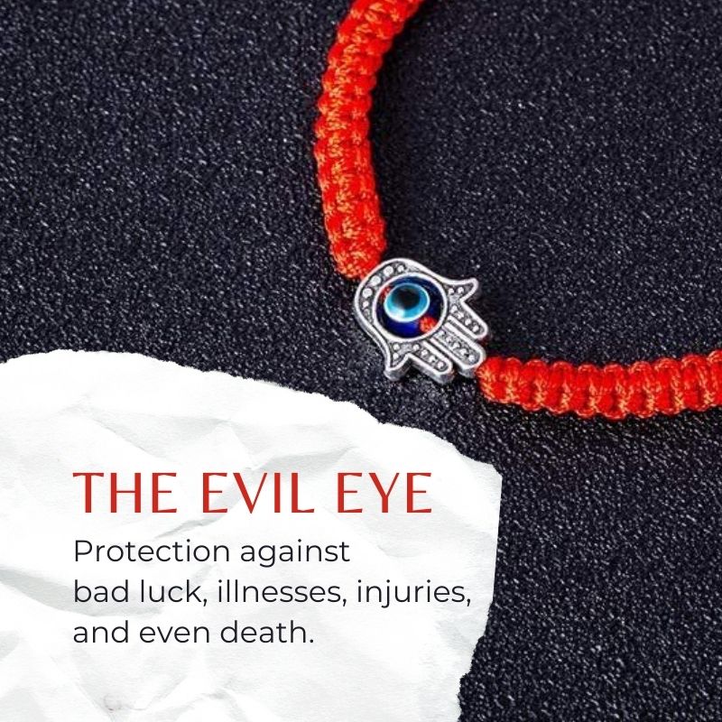 Bracelet en fils rouges avec main de Hamsa - Protection contre le mauvais œil - Karma et Moi