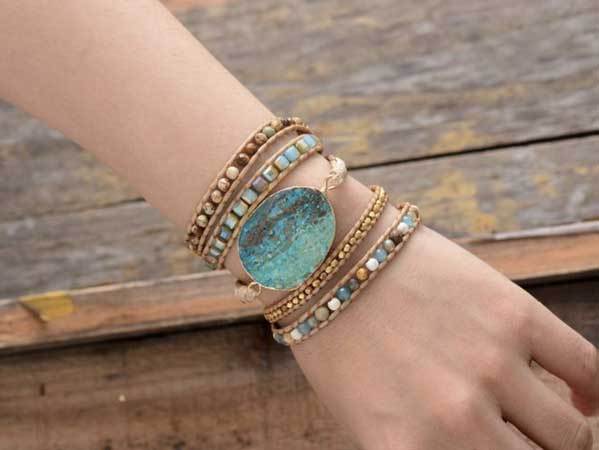 Bracelet d’apaisement en jaspe - bracelet hippie boho - Karma et Moi