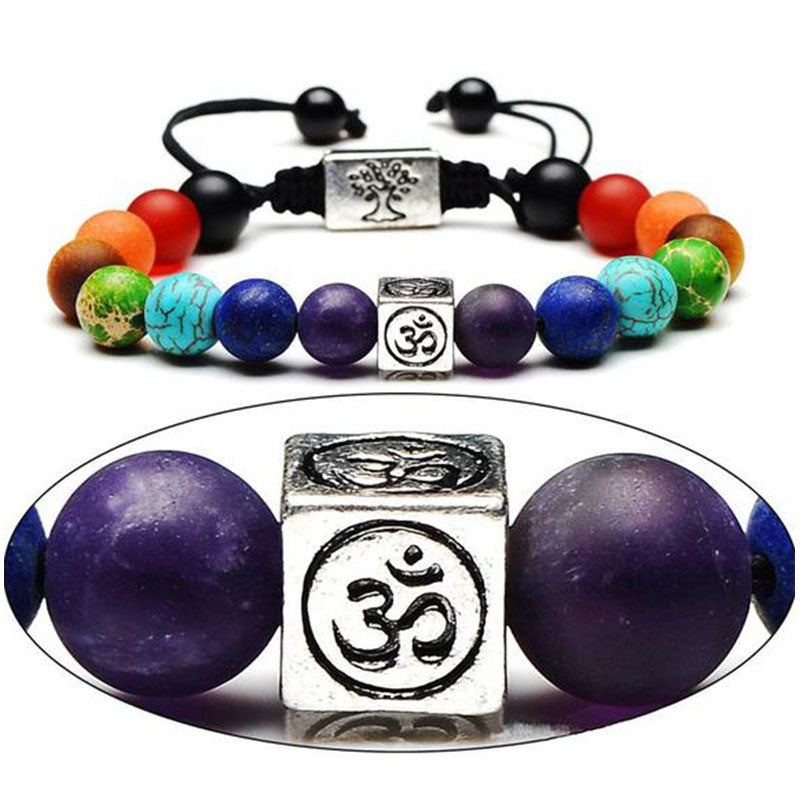 Bracelet de chakra avec Om et arbre de vie - Karma et Moi