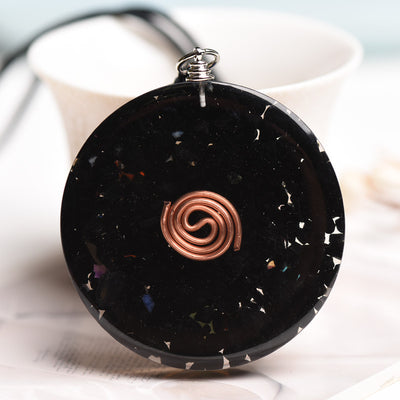 Collier de protection en tourmaline noire, cube de Métatron et orgonite - Karma et Moi