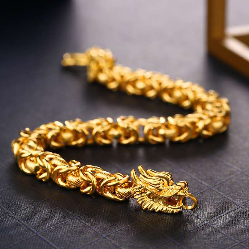 Bracelet double tête de Dragon d’or