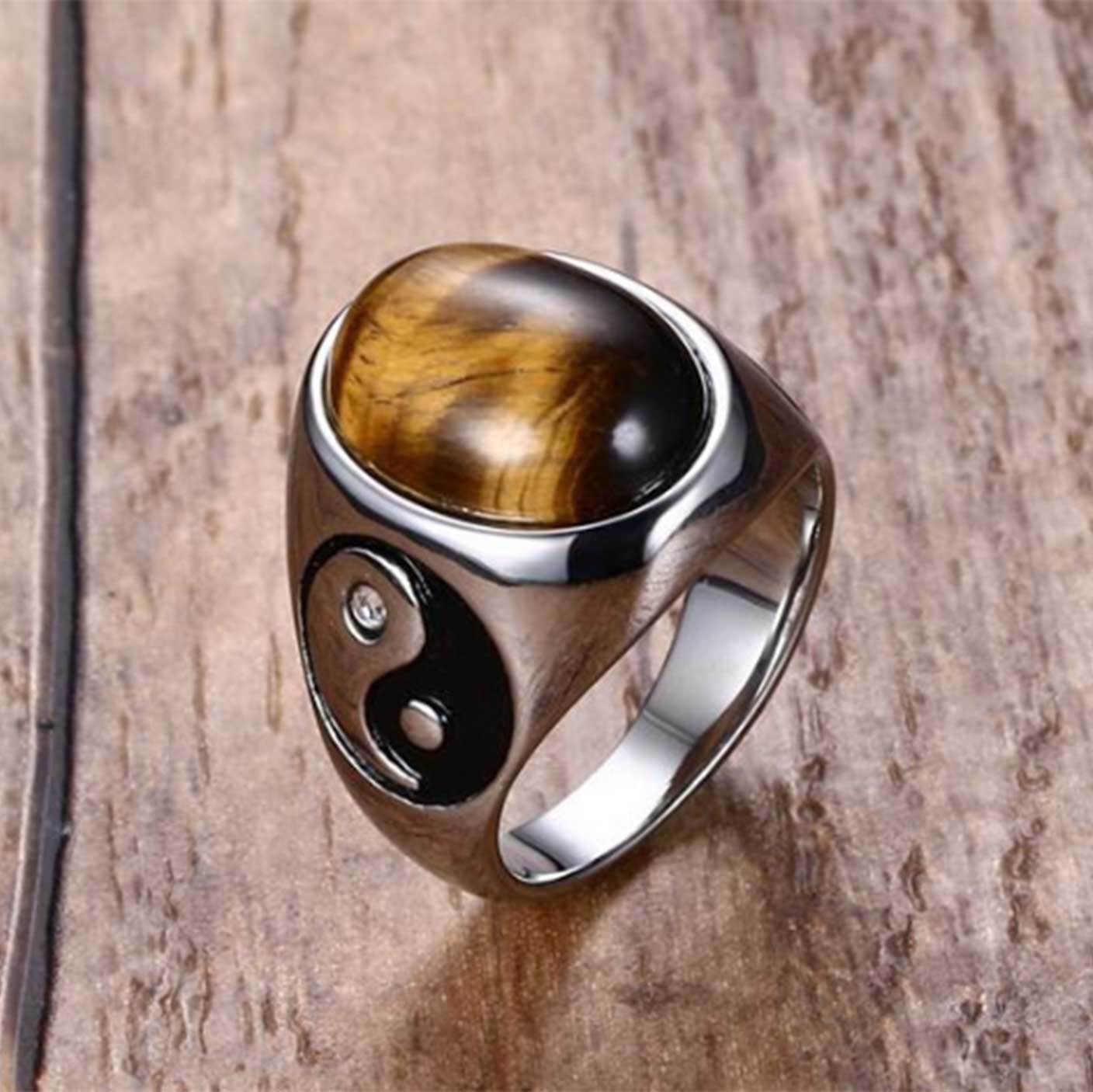 Bague yin best sale yang or