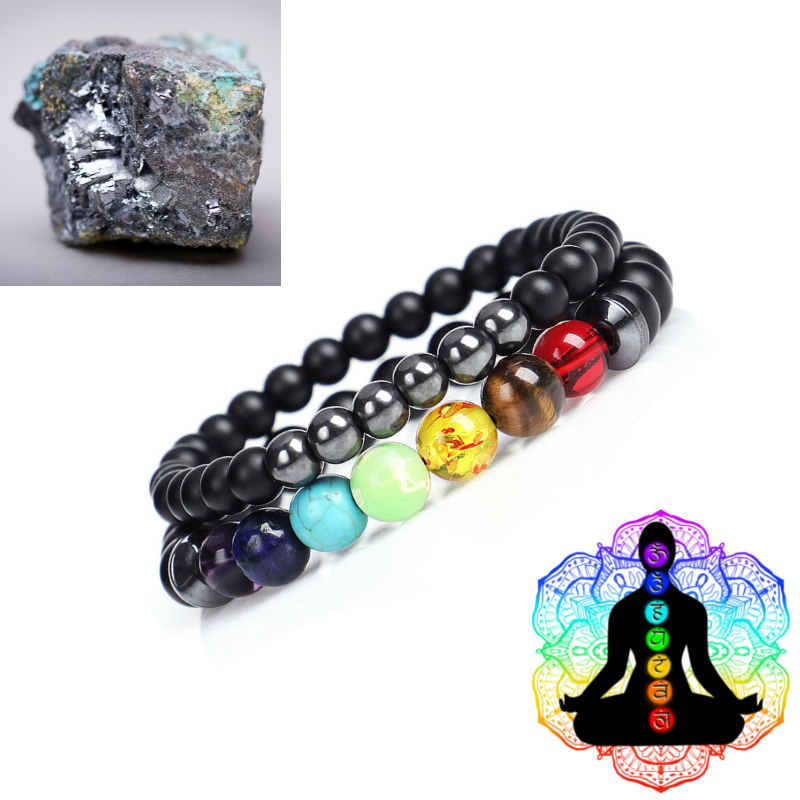 Bracelets en hématite pour équilibrer les 7 chakras - Karma et Moi