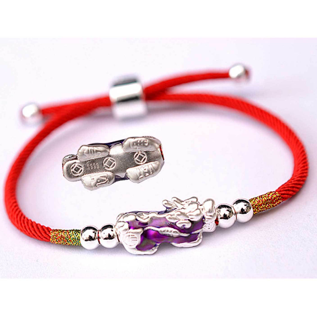 Bracelet Pixiu à couleur changeante - corde tissée à la main - Karma et Moi